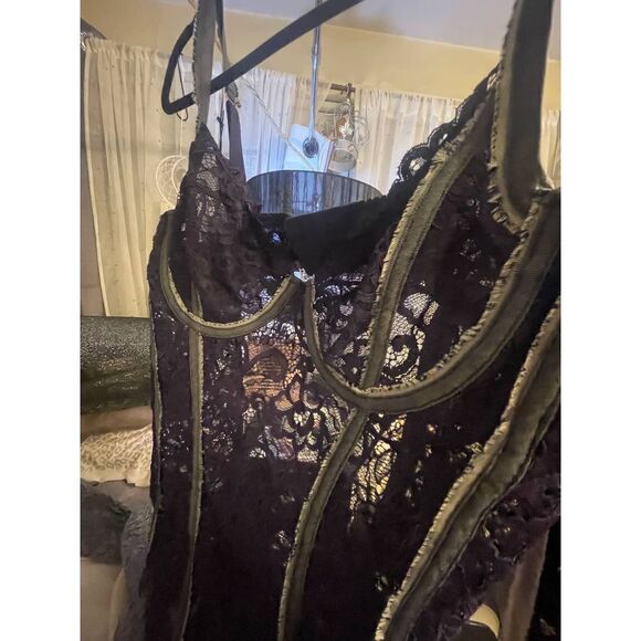 Savage x fenty nwt framed in denim teddy slip lace charm bird - Picture 6 of 12